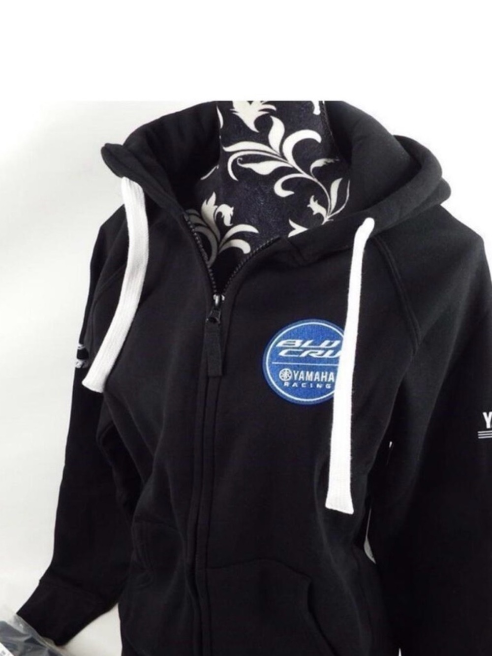 Yamaha Racing Men's  Black Full Zip Hoodie SweatJacket New with Tags SZ Large